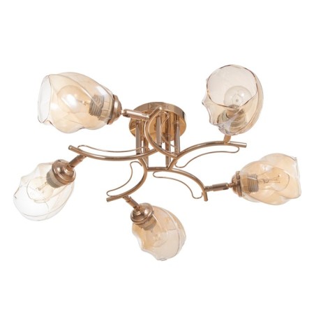 LUSTER "LOIS" 5x40W E27 gold 54x54x22cm-4
