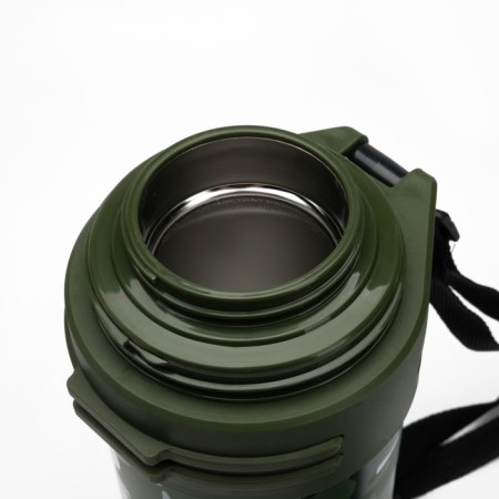 Thermos, 2 l, the path "camouflage", with two circles, with a strap, retains heat 24 hours, 13.5x36cm-3