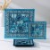 Table of table "poppies", 7 items: 30 × 30 cm - 1 pc, 18 × 18 cm - 6 pcs, color of blue