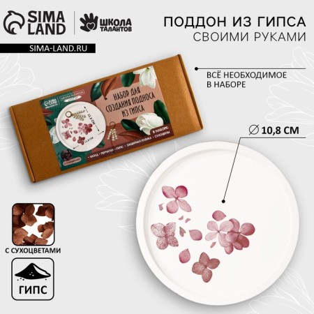 Set for creating a gypsum pan with dried flowers "Circle"