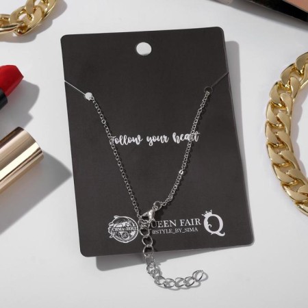 Love pendant, crystal, white color in silver, 35 cm-2