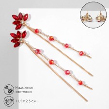 Hanging earrings with rhinestones 