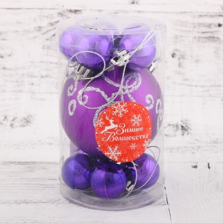 Set of balls plastic 11 pcs "Gloria Venzel" Lilac-1
