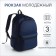 Youth backpack from textiles on lightning, waterproof, 3 pockets, blue color