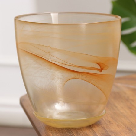Flower pot with pallet No. 5 "Aleb" Bezhevaya, 3 liters