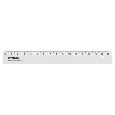 Ruler 16 cm Istanm, plastic, opaque, white
