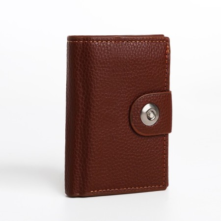 Male purse on a magnet, department for bills, for maps, for coins, brown color