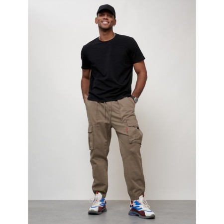 Cargo jeans men, size 50-52, beige color-3