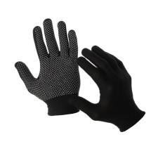 Garden gloves, x/b, with nylon thread, with PVC dots, size 8, mix, “point”, Greengo
