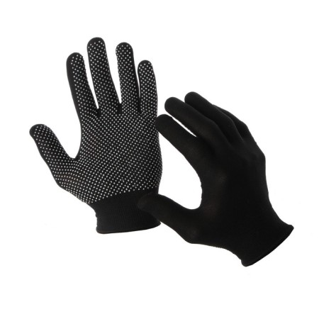 Garden gloves, x/b, with nylon thread, with PVC dots, size 8, mix, “point”, Greengo