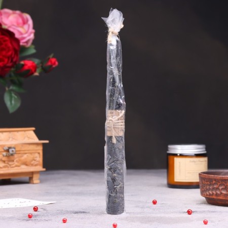 Magic candle "to clean the house" with grass, black, 20cm-4