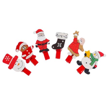 Decorative clothespins "Everything you need in the New Year" set of 6 pcs. Mix-2