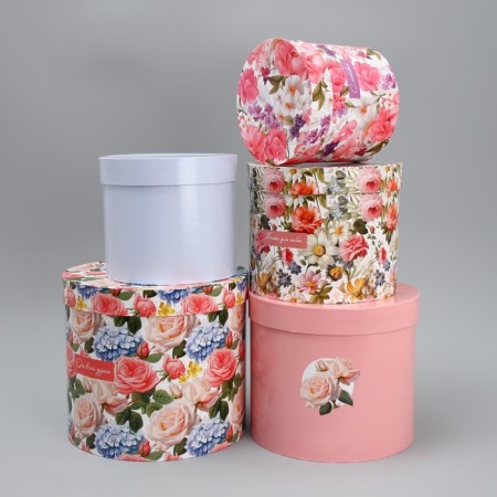 Set of hats 5 in 1, gift packaging, “flowers”, 13 x 14 - 19.5 x 22 cm-2