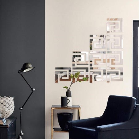 Interior stickers "Labyrinth", mirror, wall decor, set 10 pcs, 10 x 10 cm-3