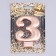 Candle for the Cake "European Giant", a number 3, 7 cm, pink gold