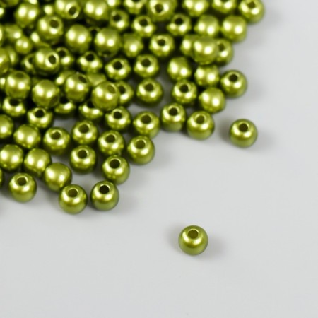 Set of beads "needlework" plastic, diameter 5 mm, 25 g, marsh-green
