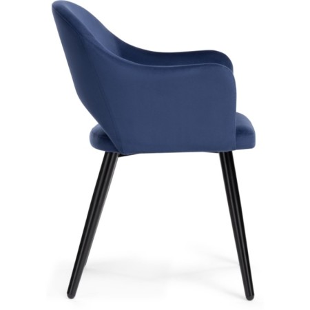 Stol on a metal frame Apr Metal/velor, black/blue 57x57x81 cm-2