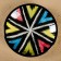 The plate of Rishtan ceramics "Atlas", multi -colored, flat, 15 cm