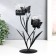 Summary Metal for 2 candles "Butterflies with Crystal balls" black 9.5x9.5x25.5 cm