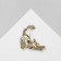 Brooch "cat", white-pink color in gold