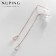 Hanging earrings with rhinestones Xuping broach, shine, white color in pink gold