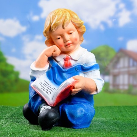 Garden figure "Boy with the book" Color, 30x26x43cm