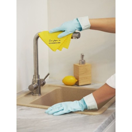 Microfiber napkin with a puppet "Cleanliness without chemistry", 27x27 cm, yellow, you’ll love 1054436-2