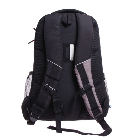 Youth backpack 45 x 32 x 23 cm, ergonomic back, laptop compartment, Grizzly 330, black/gray RU-330-1_1-4
