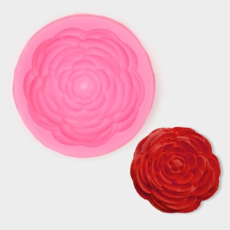 Mold "Beautiful Rose", silicone, 5.7 × 5.7 × 1.2 cm, color mix