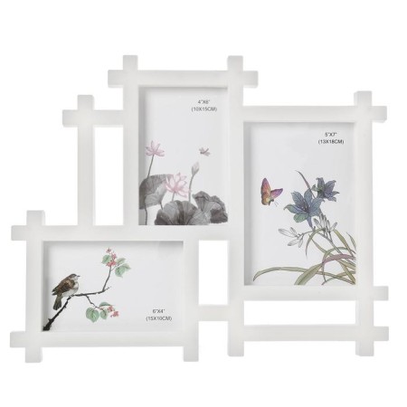 Photo frame Plastic in 3 photos 10x15, 13x18 cm "straight lines" white 30.5x38 cm-4