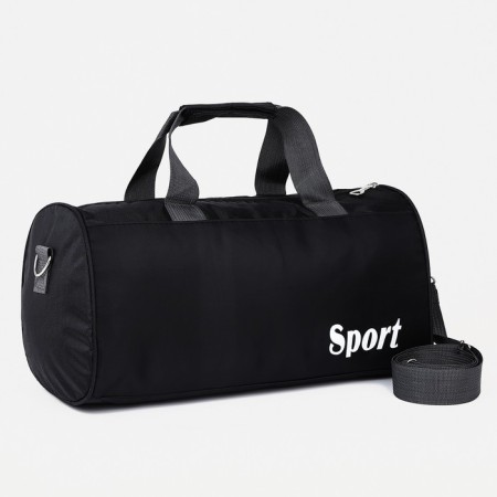 Sports bag with lightning, long belt, black color