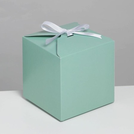 Gift folding box, packaging, “mint”, 12 x 12 x 12 cm-2