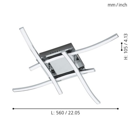 Lamp Valmora, 4x5W LED, 3000K, 1880LM, chromium color-2