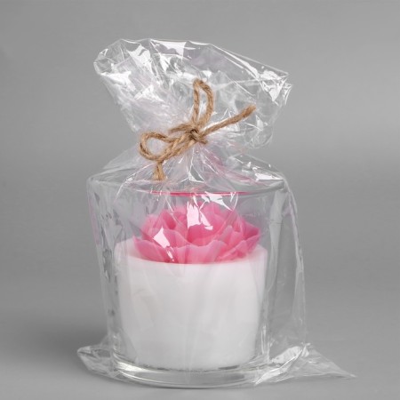 Candle in a glass "Pion", with decor-3