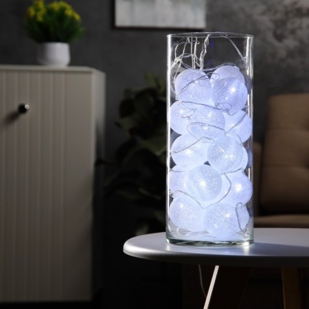 Garland "thread" 5 m with nozzles "snow -white", IP20, transparent thread, 20 LED, white glow, 220 V-5