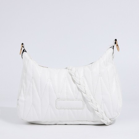 Bag Cross-Bodi with a zipper, white color-1