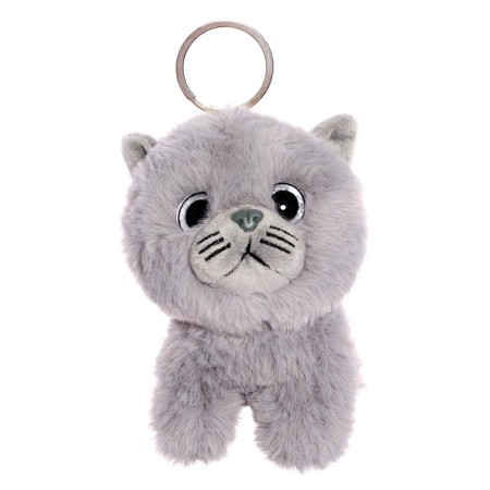 Soft toy "kitten", with a ring, gray color, 11 cm-2