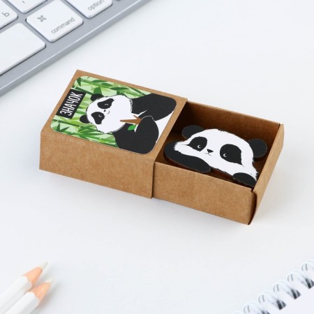 Wooden icon "Panda", 4 x 2.7 cm
