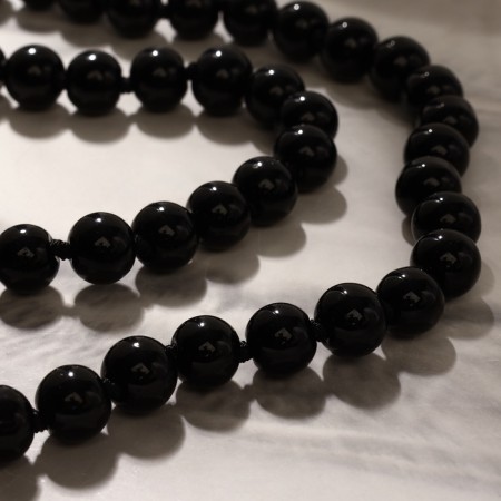 Beads ball No. 8 through the node "Agate Black", 45cm-1