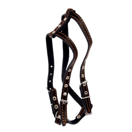 Leather slide "Walking", 1.5 cm, Osh35-50 cm, og 60-68 cm, black-6