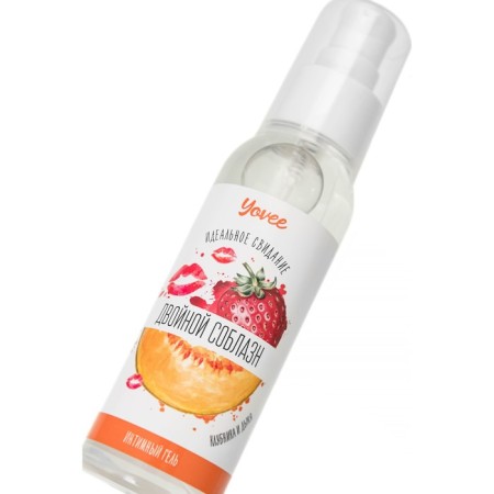 Edible yovee gel “double temptation” with d-panthenol, tasteful strawberries and melons, 100 ml-3