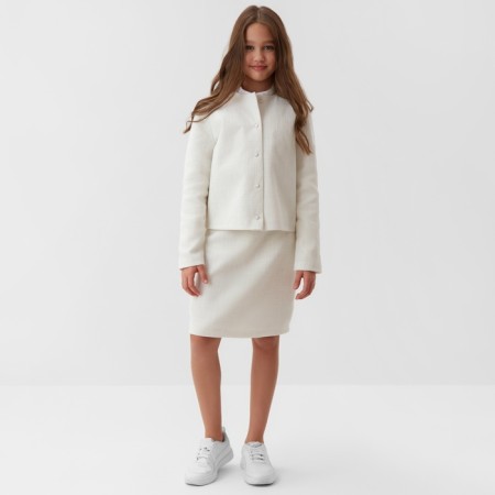 Жакет для девочки, MINAKU :Party Dress, цвет белый, рост 140 см-6