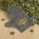 Mitten for a bathhouse, gray with gold embroidery "Dobroparov"