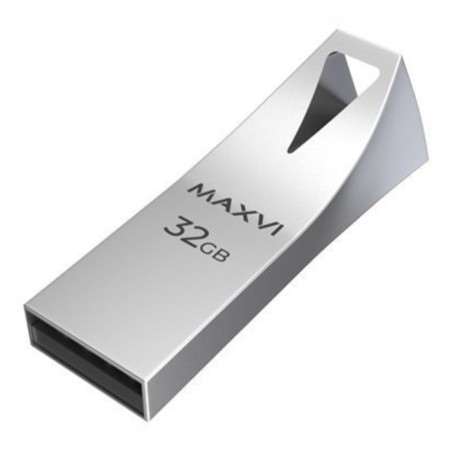 USB flash drive 32 GB MaxVi MK2 Metallic Silver Monolith, metal / FD32GBUSB20C10MK2-2