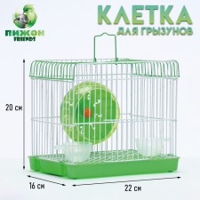 A cage for rodents equipped RT-2Q, 22 x 16 x 20 cm, green (packing 30 pcs)