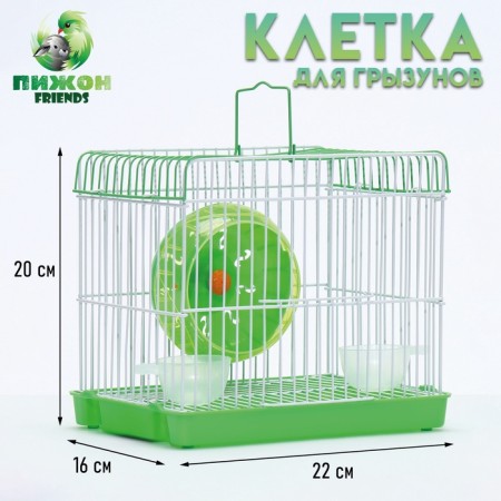 A cage for rodents equipped RT-2Q, 22 x 16 x 20 cm, green (packing 30 pcs)