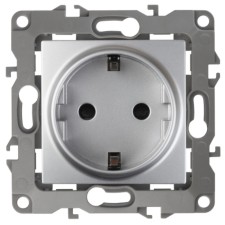 2p+E Schuko, 16A-250V, IP20, ERA12, aluminum socket