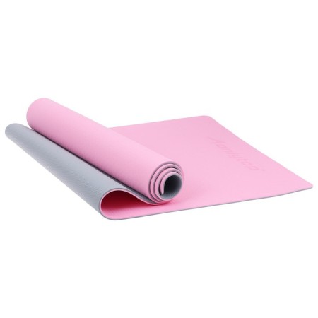 Fitness and yoga mat, 183x61x0.6 cm, gray/pink color-12
