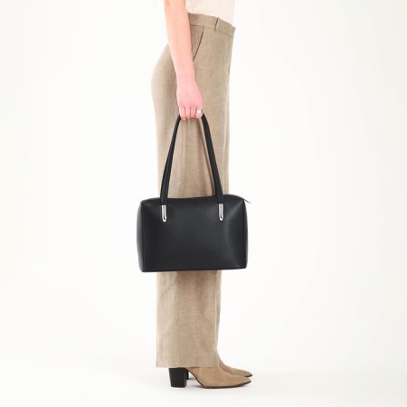 Female bag Textura, tout, average size, black color-8