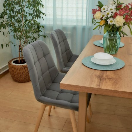 Dining stool Polini Home Verona SD, color gray-natural color-11